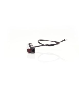 Markeringslicht - WAS - W280 Black - Neon - 25cm - Click on montage - met beugels - smoke - Rood - 12V-24V