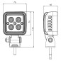 Work light - WAS - W261 Black - 3" - 7.6cm - Work / Scene