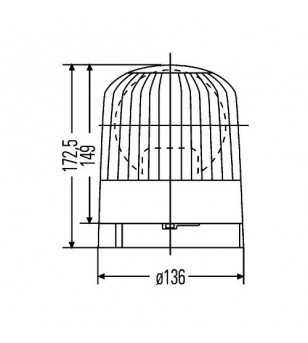 Varningsljus - Hella - Junior M - Magnetisk - 12V
