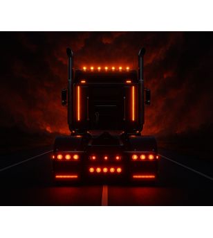 Markeringsljus - WAS - W280 - Neon - 25cm - Click on montering - Röd - 12V-24V 