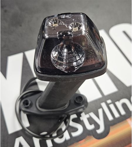 Gummiarm - SIM - 3199 Large - Vänster - Krom - 6.1" - 15.5cm - LED - Smoke - Vit/Bärnsten/Röd - 12V-24V - 
