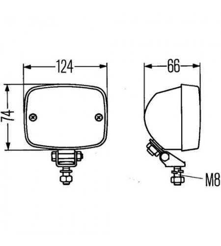 Bakljus - Hella - 4.9" - 12.4cm - Dim - 12V-24V