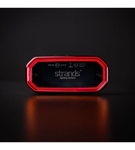 Marker Light - Strands - FOR9T Scale - 8cm - smoke - Red - 12V-36V