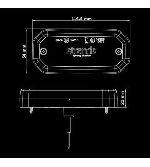 Markeringslicht - Strands - FOR9T Scale - 8cm - smoke - Wit - 12V-36V