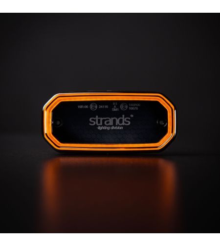 Markeringsljus - Strands - FOR9T Scale - 8cm - smoke - Bärnsten - 12V-36V