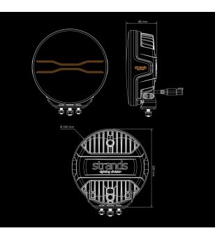 Fernscheinwerfer - Strands - FOR9T Dragon Drive - 9'' - smoke - Positionslicht Weiß/Amber - Driving 