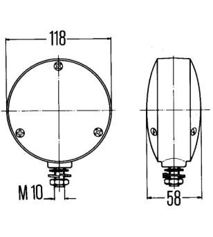Spansk lampa - Hella - Amber - Bärnsten - 12V-24V 