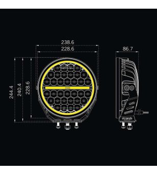 Driving light - Strands - Siberia XP - 9'' - Position light White/Yellow - Driving