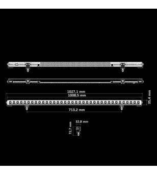 LED Light bar - Strands - Nuuk D-Line - 40'' - Position light White/Amber - Driving