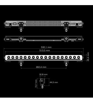 LED Light bar - Strands - Nuuk D-Line - 20'' - Position light White/Amber - Driving