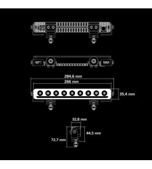 LED Light bar - Strands - Nuuk D-Line - 10'' - Position light White/Amber - Driving