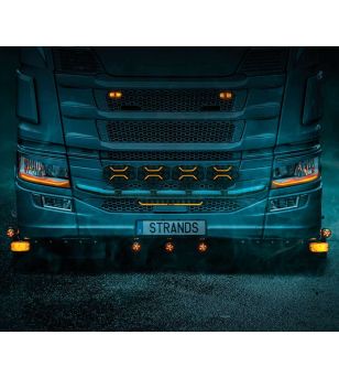 Extraljus - Strands - Dark Knight Intense - 9'' - Oval - Positionsljus Vit/Gul - 1 blixtmönster - Driving 