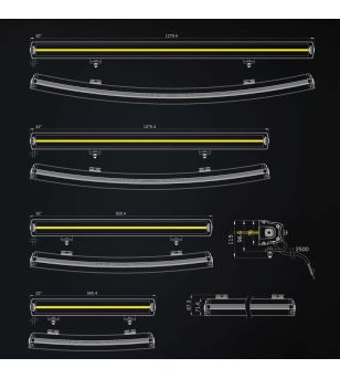 LED bar - Strands - Siberia XP - DRC - 22'' - smoke - curved - Positielicht Wit/Geel - Driving