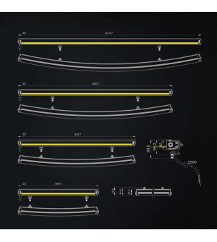 LED Light bar - Strands - Siberia XP - SRC - 22'' - smoke - curved - Position light White/Yellow - Driving