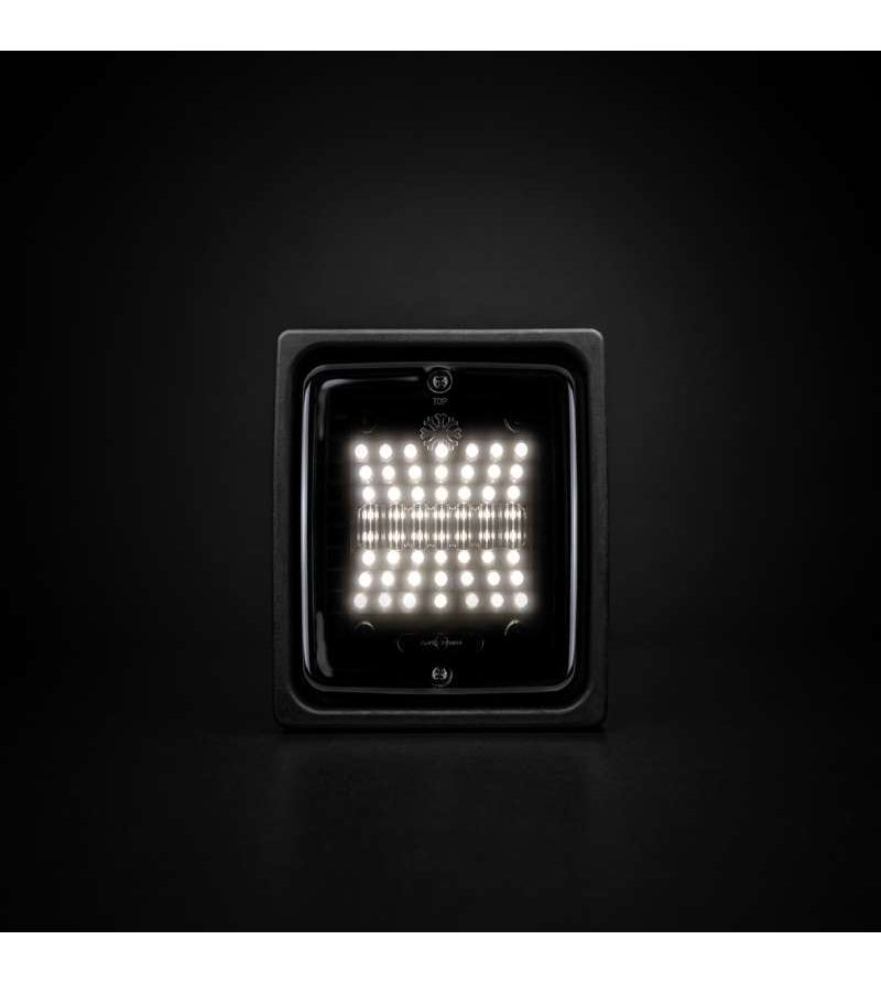 Rückleuchte - Strands - IZE LED Dark Knight - Square - 4.3" - 11cm - Smoke - Rückfahr - 24V -