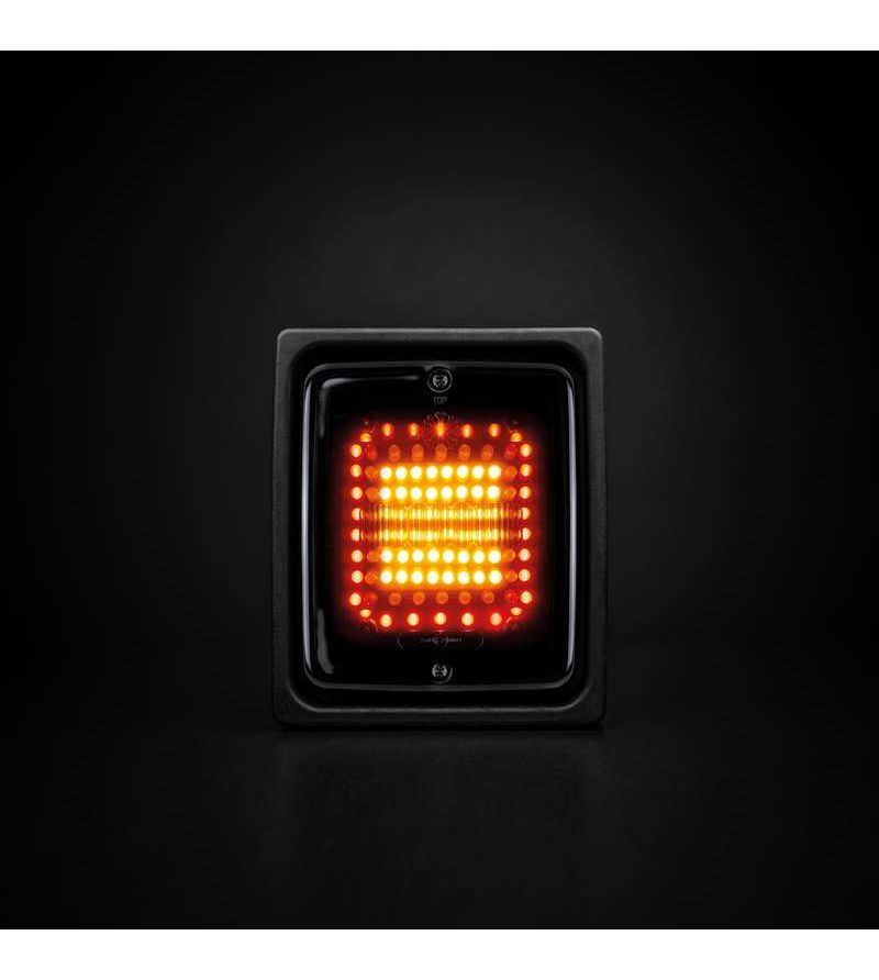 Tail light - Strands - IZE LED Dark Knight - Square - 4.3" - 11cm - Smoke - Tail - Brake - Ind - 24V