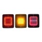 Rückleuchte - Strands - IZE LED - Square - 4.3" - 11cm - Klar - Rück - Brems - Blink - 24V - Rückleuchte - Strands - IZE LED - Square - 4.3" - 11cm - Klar - Rück - Brems - Blink - 24V -