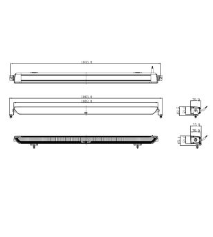LED-ramp - OZZ - XB1 P40 - 40'' - Positionsljus Vit/Bärnsten - Driving 