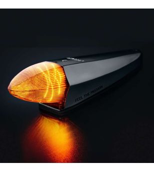 Cab roof lights - Strands - IZE LED Black Bullet - Torpedo light - 9cm - smoke - White/Amber - 1 flash pattern - 12V-30V