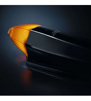 Cab roof lights - Strands - IZE LED Black Bullet - Torpedo light - 9cm - smoke - White/Amber - 1 flash pattern - 12V-30V