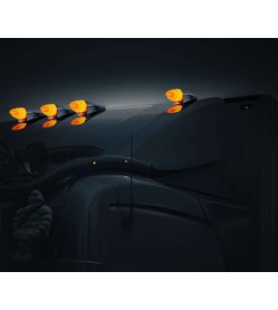 Dachlamp - Strands - IZE LED Black Bullet - Torpedo-Lampe - 9cm - smoke - Weiß/Amber - 1 Blinkmuster - 12V-30V 