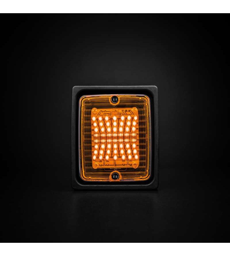 Bakljus - Strands - IZE LED - Square - 4.3" - 11cm - Bärnsten - Blink - 24V Bakljus - Strands - IZE LED - Square - 4.3" - 11cm - Bärnsten - Blink - 24V