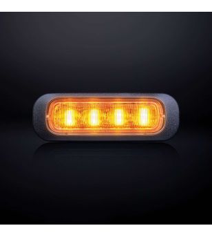 Blitzleuchte - Strands - Dark Knight - 4 LED - 3.7" - 9.5cm - Smoke - 21 Blitzmuster - Amber - R65 - 12V-30V