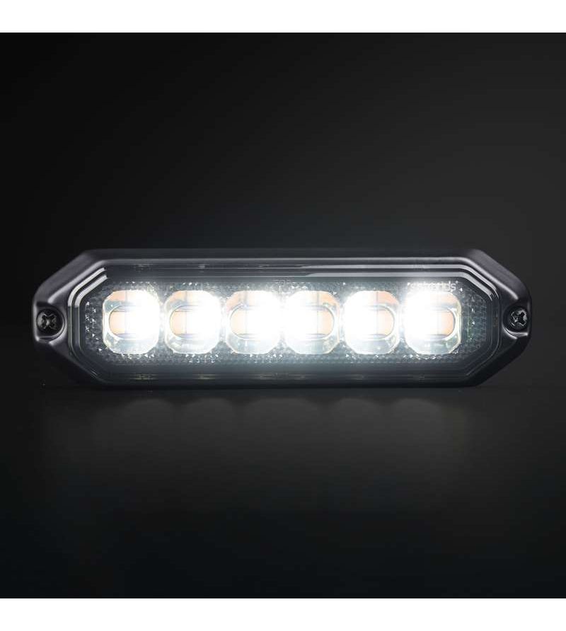 Blixtljus - Strands - Dark Knight Duo - 6 LED - 4.9" - 12.5cm - Smoke - 20 blixtmönster - Vit/Bärnsten - R65 - 12V-30V -