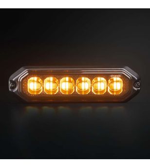 Warning light - Strands - Dark Knight Duo - 6 LED - 4.9" - 12.5cm - Smoke - 20 flash patterns - White/Amber - R65 - 12V-30V