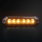 Blitzleuchte - Strands - Dark Knight Duo - 6 LED - 4.9" - 12.5cm - Smoke - 20 Blitzmuster - Weiß/Amber - R65 - 12V-30V 