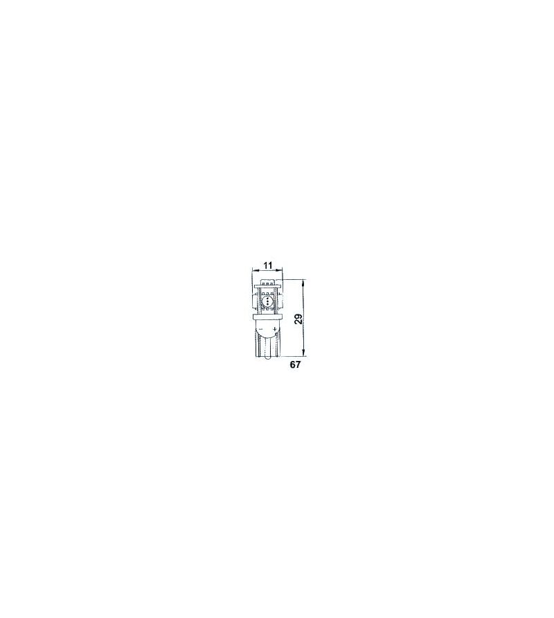 LED lamp - Ledson - 5-Led - T10 / W5W - Canbus - Wit - 12V LED lamp - Ledson - 5-Led - T10 / W5W - Canbus - Wit - 12V