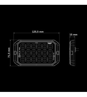 Warning light - Strands - Dark Knight Duo - 18 LED - 4.9" - 12.6cm -- smoke - 20 Flash patterns - White/Amber - R65 - 12V-30V