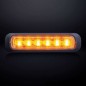 Warning light - Strands - Dark Knight - 6 LED - 5.1" - 12.9cm - Smoke - 21 flash patterns - Amber - R65 - 12V-30V Warning light - Strands - Dark Knight - 6 LED - 5.1" - 12.9cm - Smoke - 21 flash patterns - Amber - R65 - 12V-30V