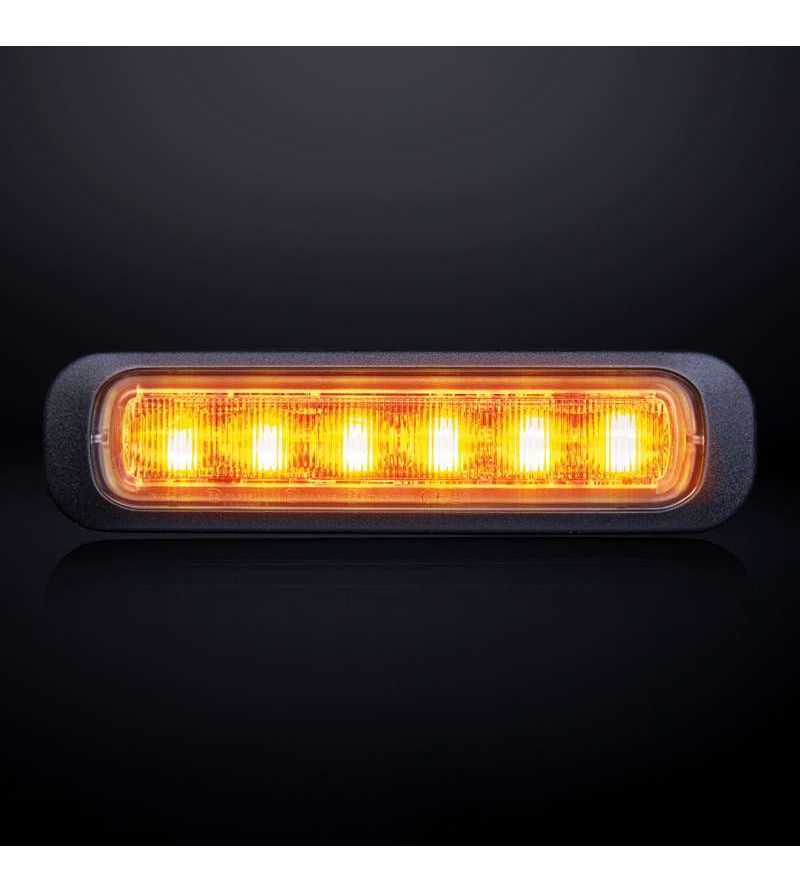 Flitser - Strands - Dark Knight - 6 LED - 5.1" - 12.9cm - Helder - 21 flitspatronen - Amber - R65-2 - 12V-30V Flitser - Strands - Dark Knight - 6 LED - 5.1" - 12.9cm - Helder - 21 flitspatronen - Amber - R65-2 - 12V-30V