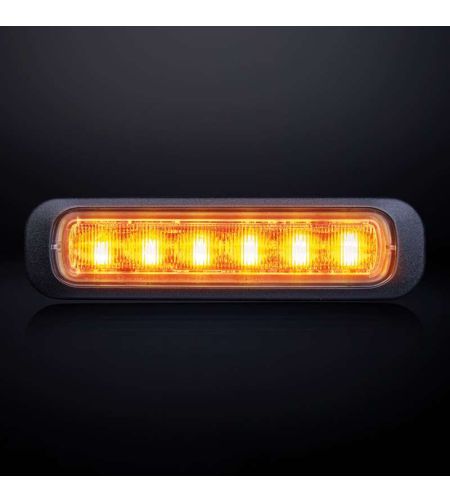 Blixtljus - Strands - Dark Knight - 6 LED - 5.1" - 12.9cm -- Klar - 21 Blixtmönster - Bärnsten - R65 - 12V-30V -