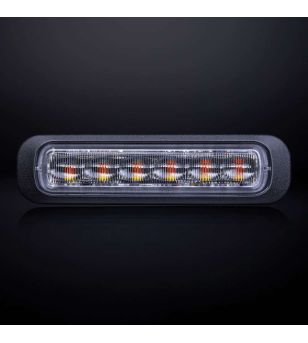 Blixtljus - Strands - Dark Knight - 6 LED - 5.1" - 12.9cm - Klar - 21 blixtmönster - Bärnsten - R65-2 - 12V-30V -