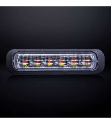 Blixtljus - Strands - Dark Knight - 6 LED - 5.1" - 12.9cm - Klar - 21 blixtmönster - Bärnsten - R65-2 - 12V-30V -