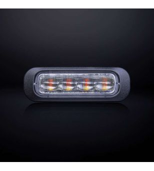 Warning light - Strands - Dark Knight - 4 LED - 3.7" - 9.5cm - Clear - 21 flash patterns - Amber - R65-2 - 12V-30V