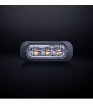 Blixtljus - Strands - Dark Knight - 3 LED - 3.1" - 7.9cm - Smoke - 21 blixtmönster - Bärnsten - R65 - 12V-30V -