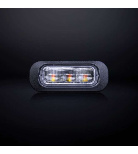 Blixtljus - Strands - Dark Knight - 3 LED - 3.1" - 7.9cm - Smoke - 21 blixtmönster - Bärnsten - R65 - 12V-30V -