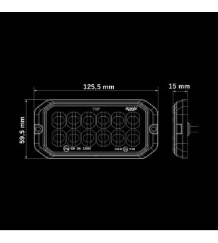 Flitser - Strands - Dark Knight Duo - 12 LED - 4.9" - 12.6cm - smoke - 20 Flitspatronen - Wit/Amber - R65 - 12V-30V