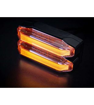 Double burner - Strands - Firefly See Me - 4" - 10.2cm - Klar - Weiß/Amber - 12V-48V 