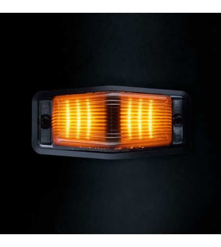 Double burner - Strands - IZE LED Black Bullet - 4.9" - 12.5cm - smoke - Vit/Bärnsten - 21 Blixtmönster - 12V-30V -