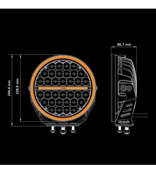 Driving light - Strands - Siberia Night Ranger - 9" - 22.9cm - Position light White/Amber - Driving
