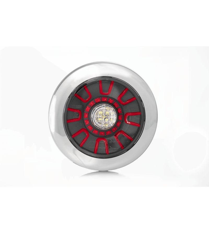 Bakljus - Fristom - FT-314 - Neon - 6.1" - 11cm - Smoke - Kromad ring - Bak - Back - Dim - 12V-36V Bakljus - Fristom - FT-314 - Neon - 6.1" - 11cm - Smoke - Kromad ring - Bak - Back - Dim - 12V-36V