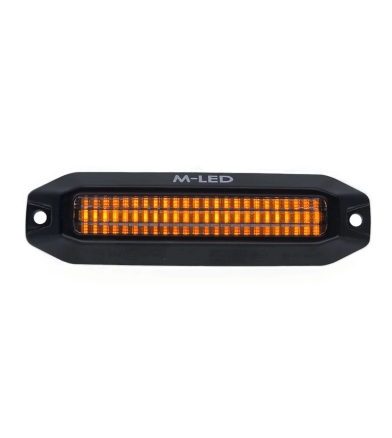 Warning light - M-Led - Dynamic - 4.4" - 11.2cm - Smoke - Position light Amber - 13 flash patterns - Amber - R65-2 - 12V-30V