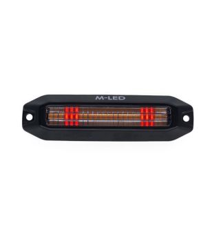Blixtljus - M-Led - Dynamic - 4.4" - 11.2cm - Smoke - Positionsljus Röd - 13 blixtmönster - Bärnsten - R65-2 - 12V-30V - 