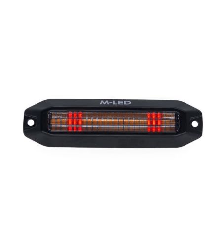 Blitzleuchte - M-Led - Dynamic - 4.4" - 11.2cm - Smoke - Positionslicht Rot - 13 Blitzmuster - Amber - R65-2 - 12V-30V