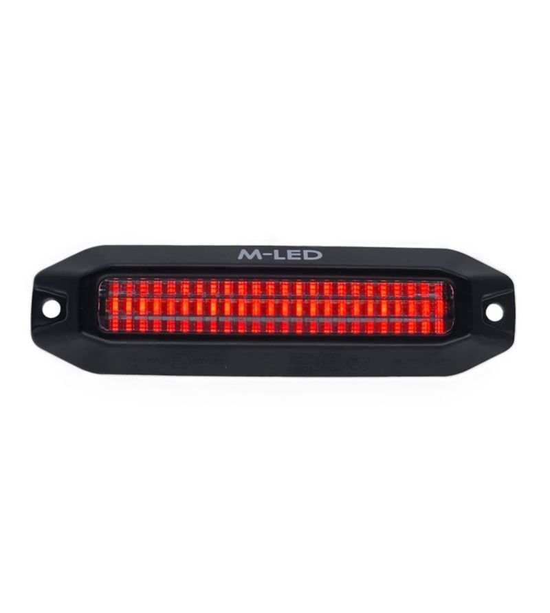 Warning light - M-Led - Dynamic - 4.4" - 11.2cm - Smoke - Position light Red - 13 flash patterns - Amber - R65-2 - 12V-30V