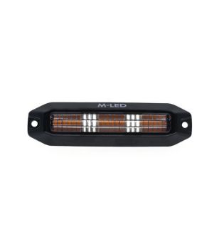 Warning light - M-Led - Dynamic - 4.4" - 11.2cm - Smoke - Position light White - 13 flash patterns - Amber - R65-2 - 12V-30V
